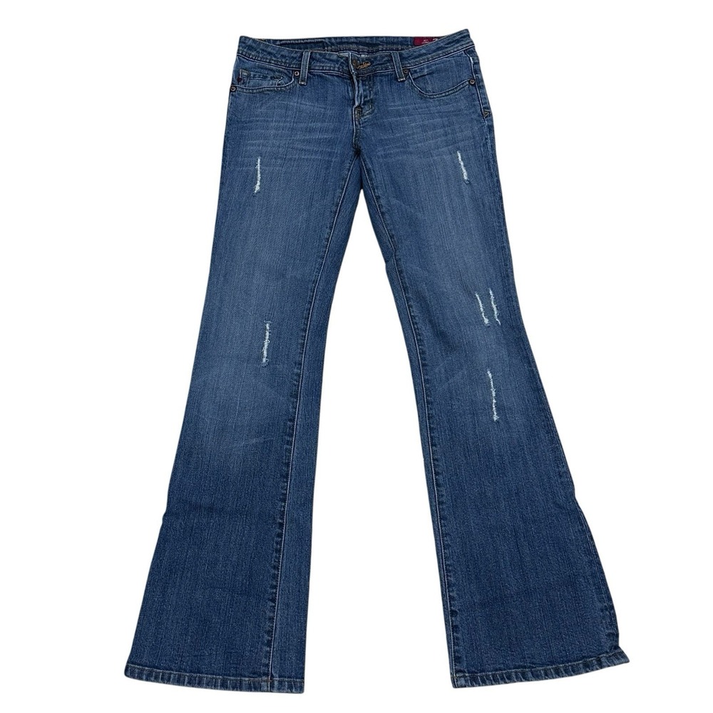Seven7 Jeans‎ Womens 29 Flare Low Rise Medium Wash Denim Stretch Whisker 30x32